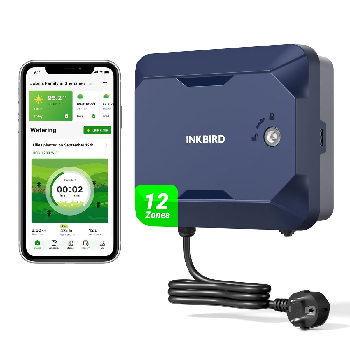 12-Zone Independent Control Sprinkler Controller IICO-1200-WIFI