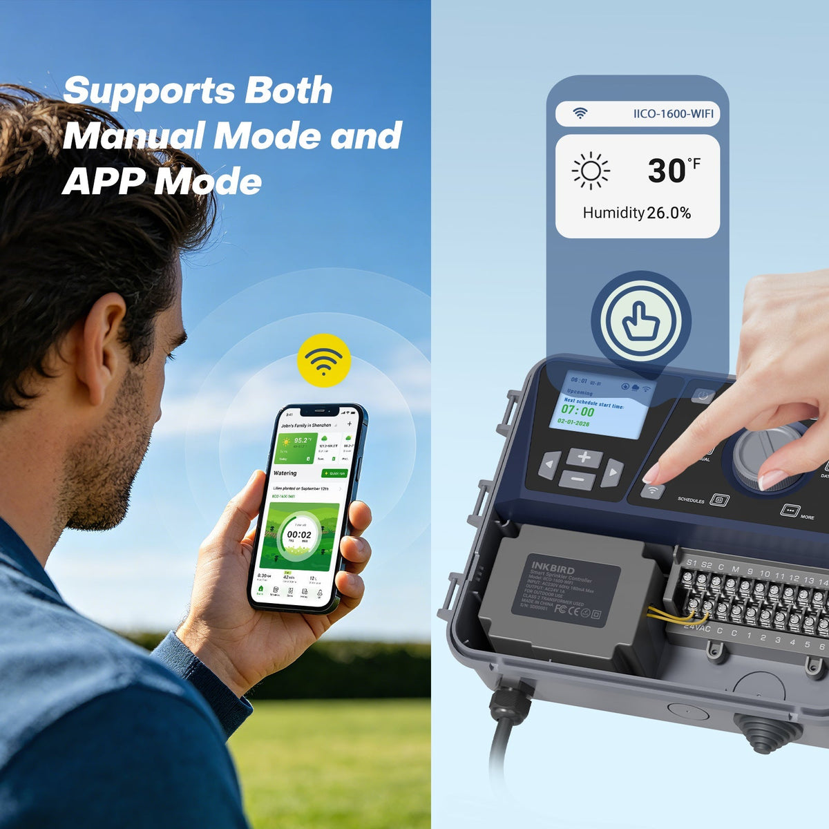 16-Zone Independent Control Sprinkler Controller IICO-1600-WIFI