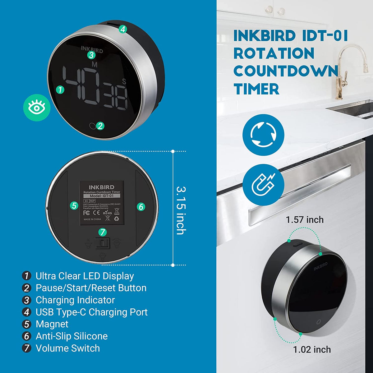 Digital Kitchen Timer IDT - 01 - INKBIRD