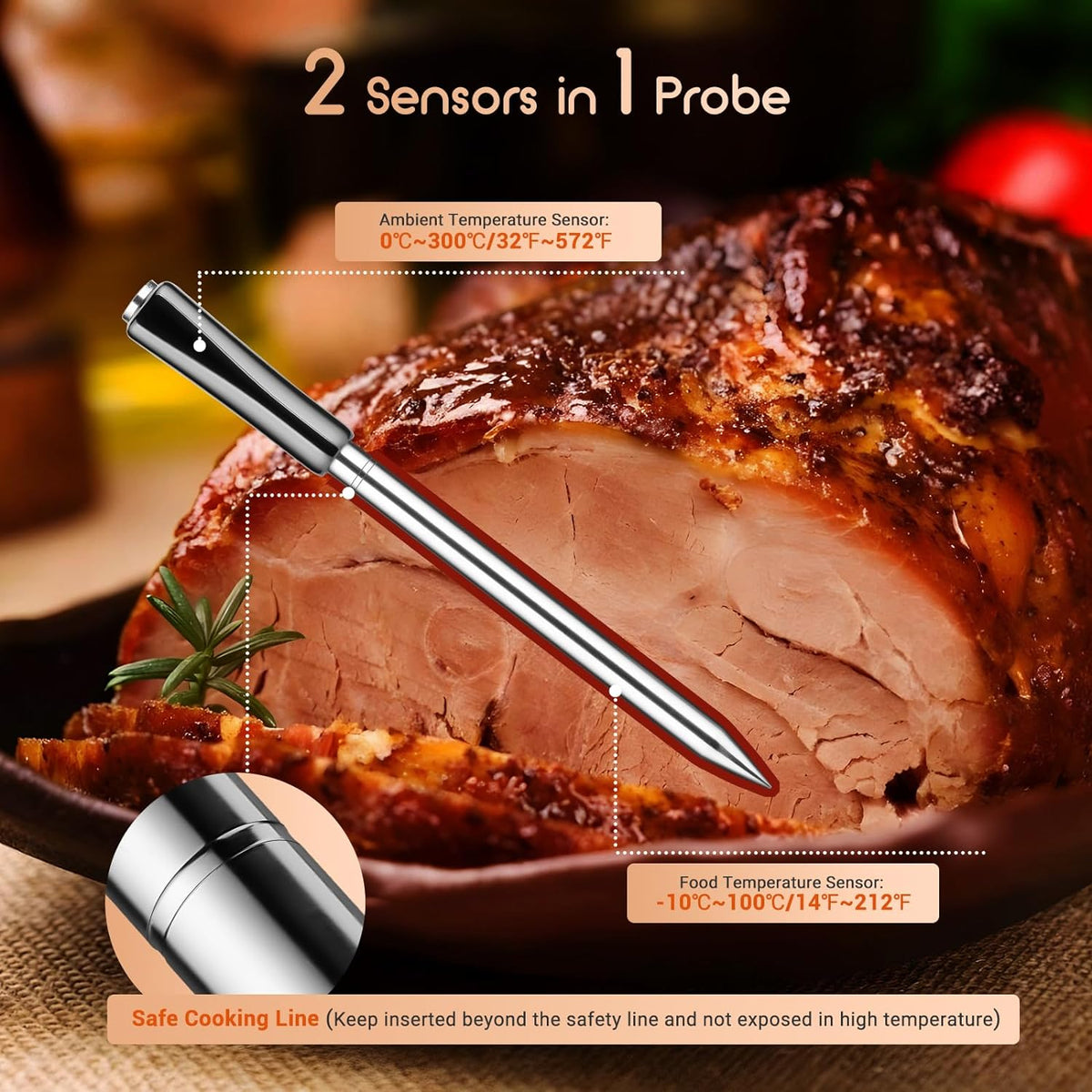 INT-11P-B Dual-Sensor Bluetooth Meat Probe