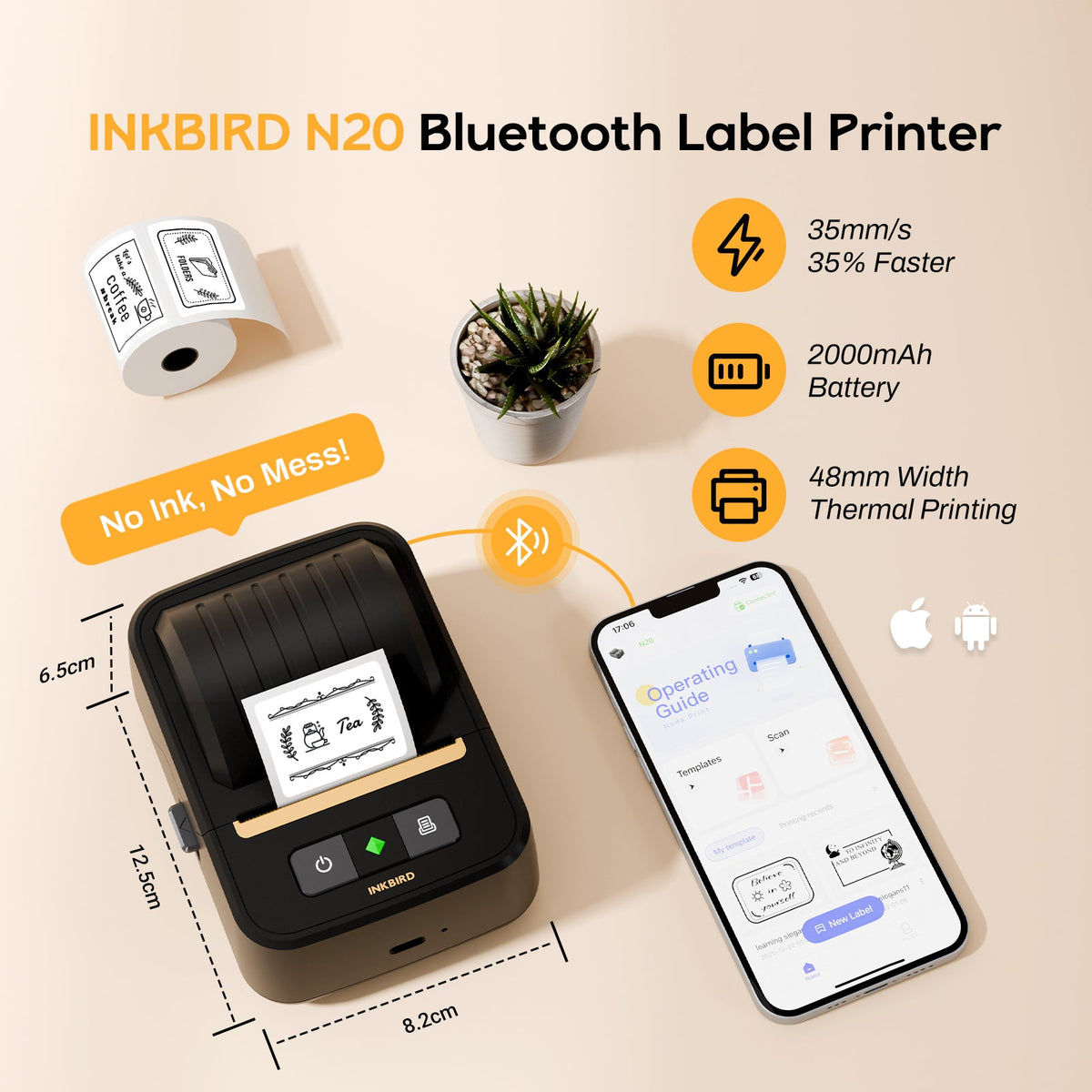 N20 Bluetooth Label Printer Feature Banner
