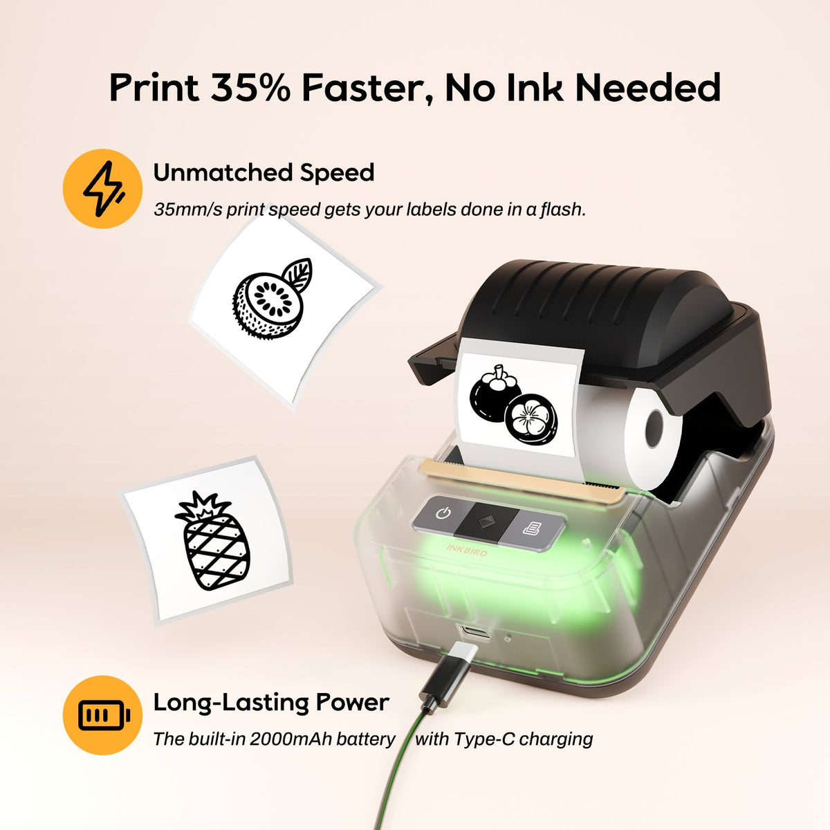 N20 Label Printer Fast Printing No Ink Needed