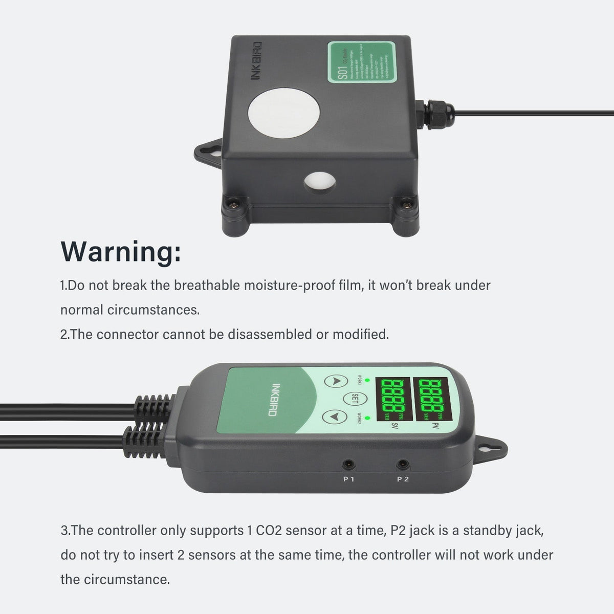 Programmable CO2 Controller with S01 Sensor ICC - 500T - INKBIRD