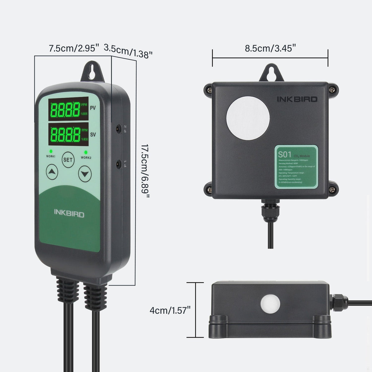 Programmable CO2 Controller with S01 Sensor ICC - 500T - INKBIRD