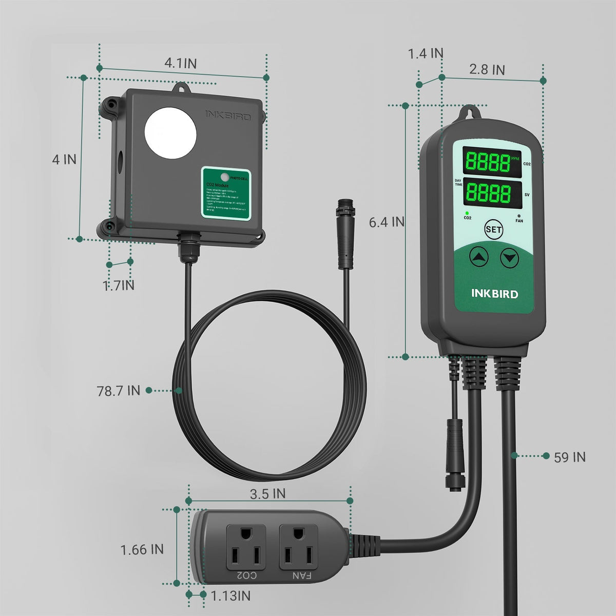 Programmable CO2 Controller with S01 Sensor ICC - 510 - INKBIRD