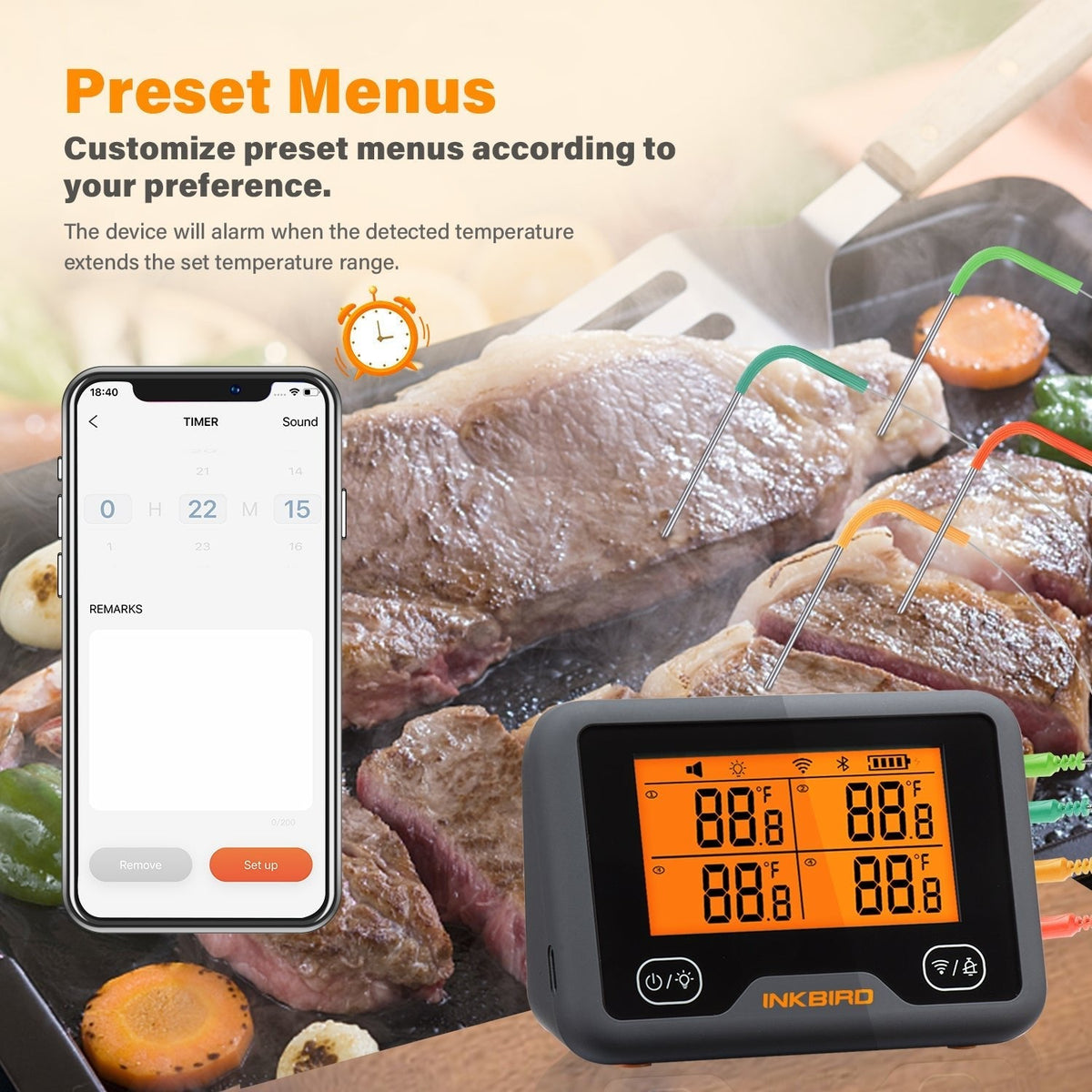WiFi & Bluetooth BBQ Thermometer IBBQ - 4BW - INKBIRD