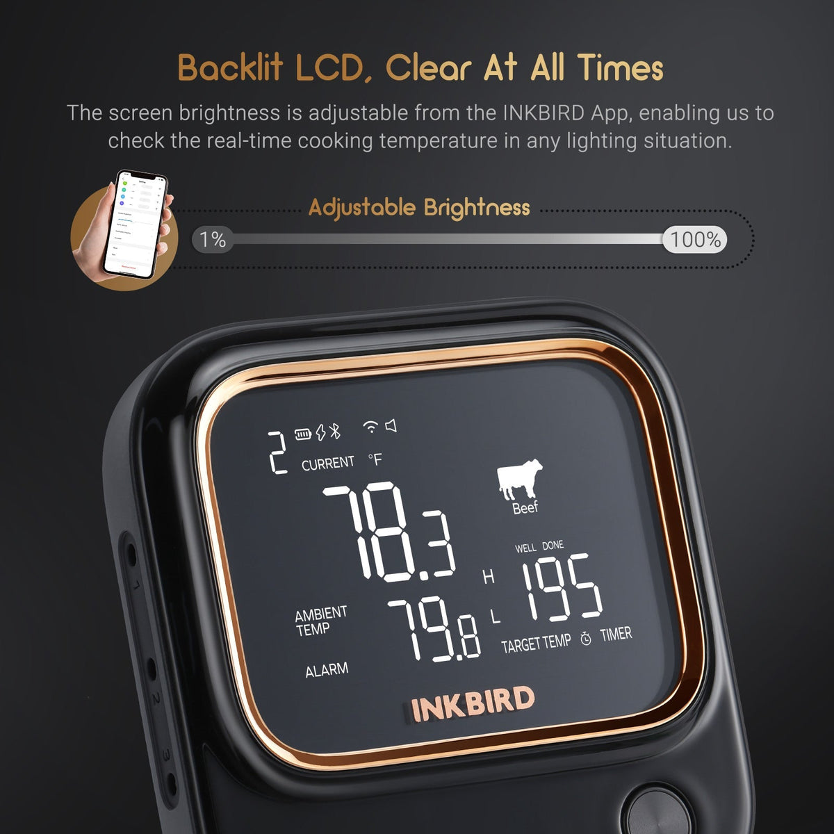 2.4GHz WiFi and Bluetooth BBQ Thermometer IBT - 26S - INKBIRD