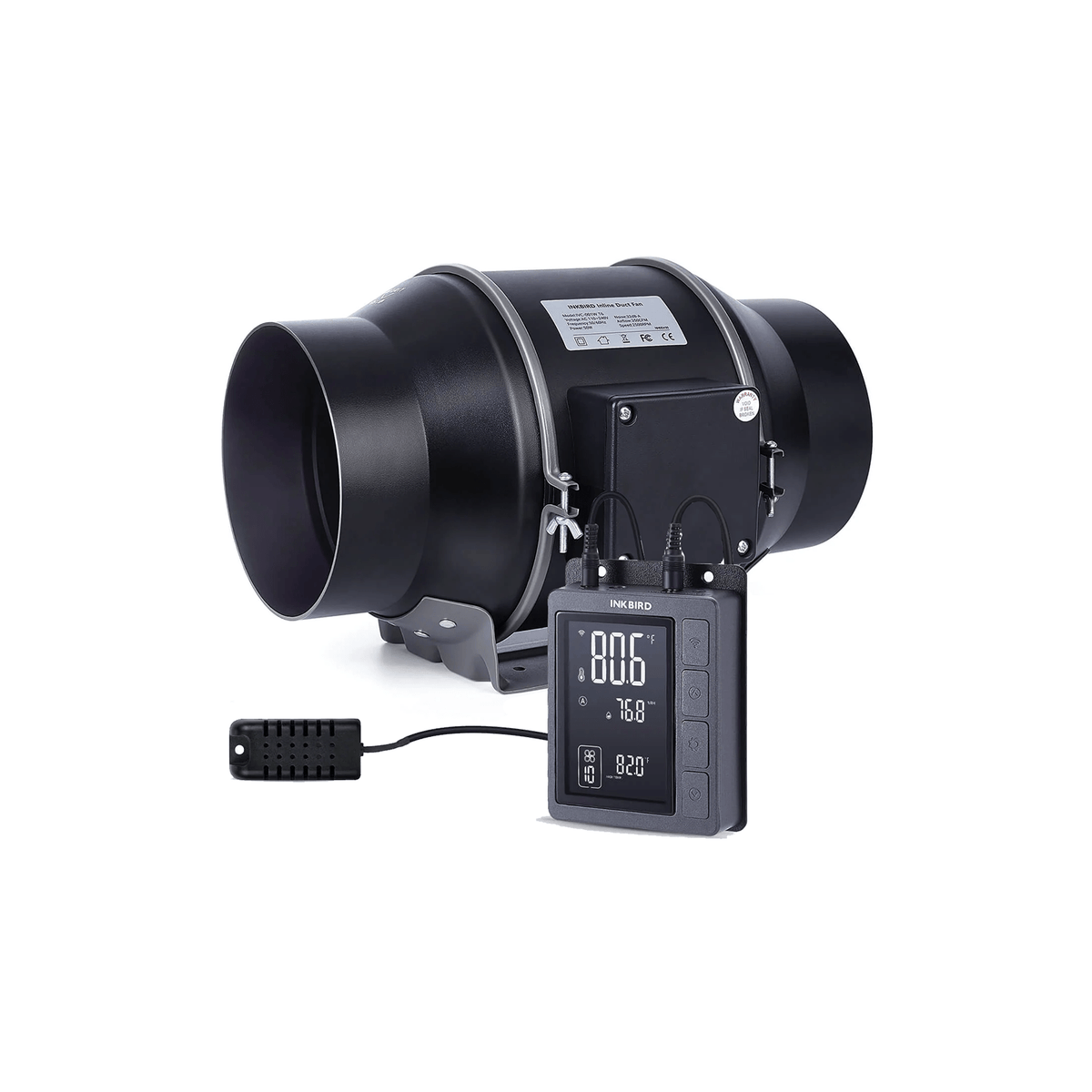6" Smart Inline Duct Fan with Temperature Humidity Controller IVC - 001W - INKBIRD
