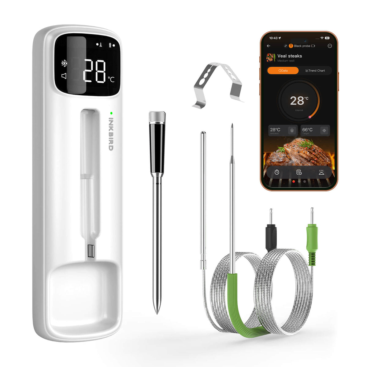 Wireless & Wired Dual-Use Meat Thermometer INDT-33-B