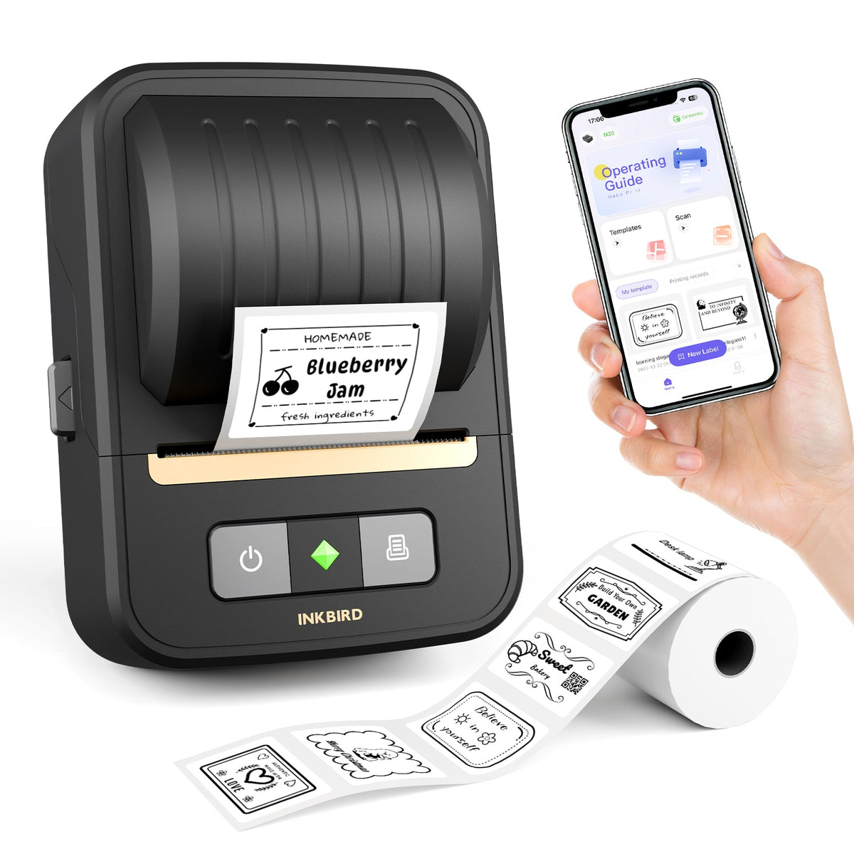 INKBIRD Bluetooth Portable Label Printer N20
