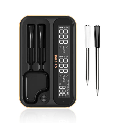 INKBIRD INT-12-BW Black Long and Short Probe Wireless Thermometer