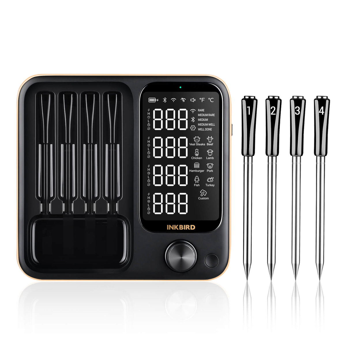 INKBIRD INT-14-BW Black Wireless Meat Thermometer