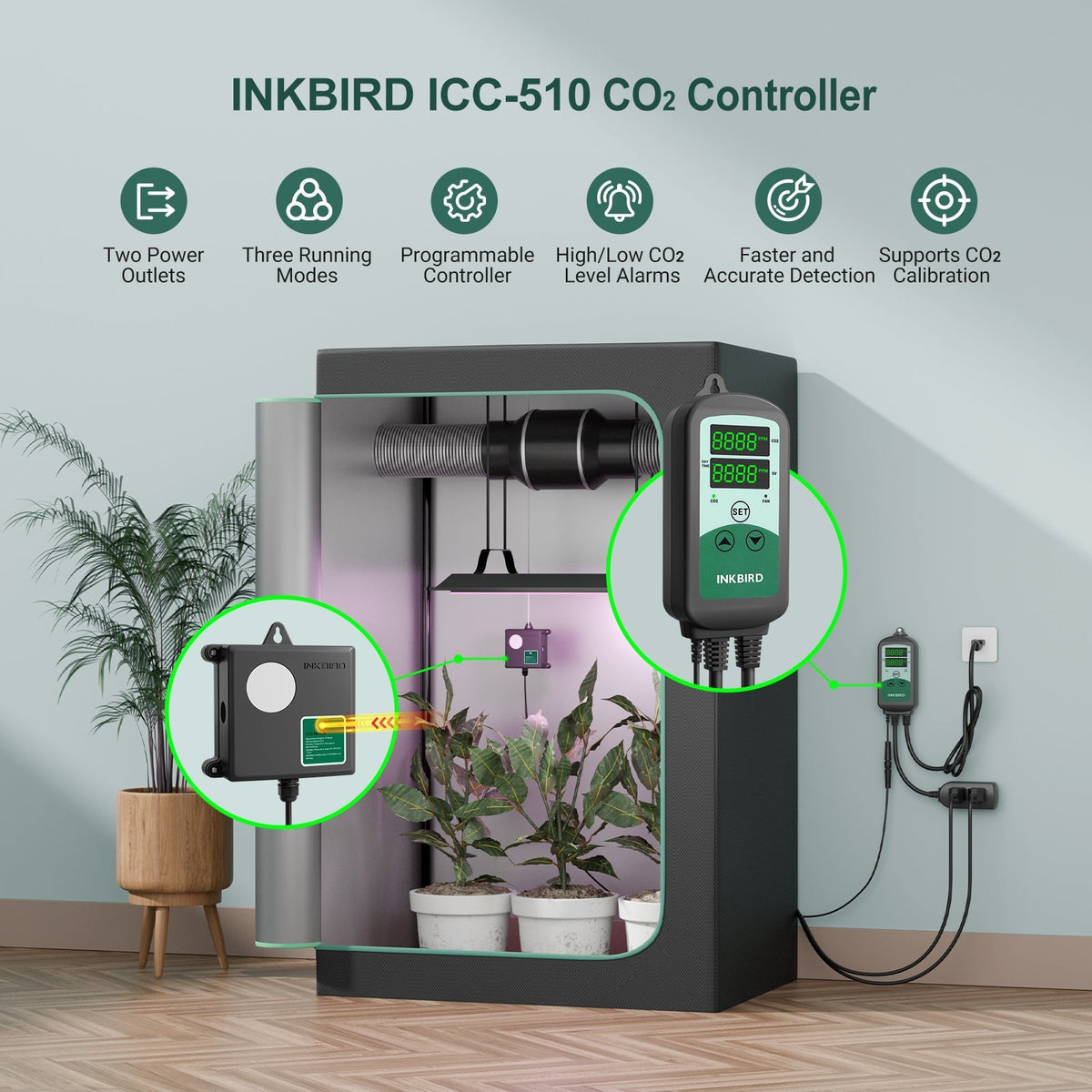 Programmable CO2 Controller with S01 Sensor ICC - 510 - INKBIRD