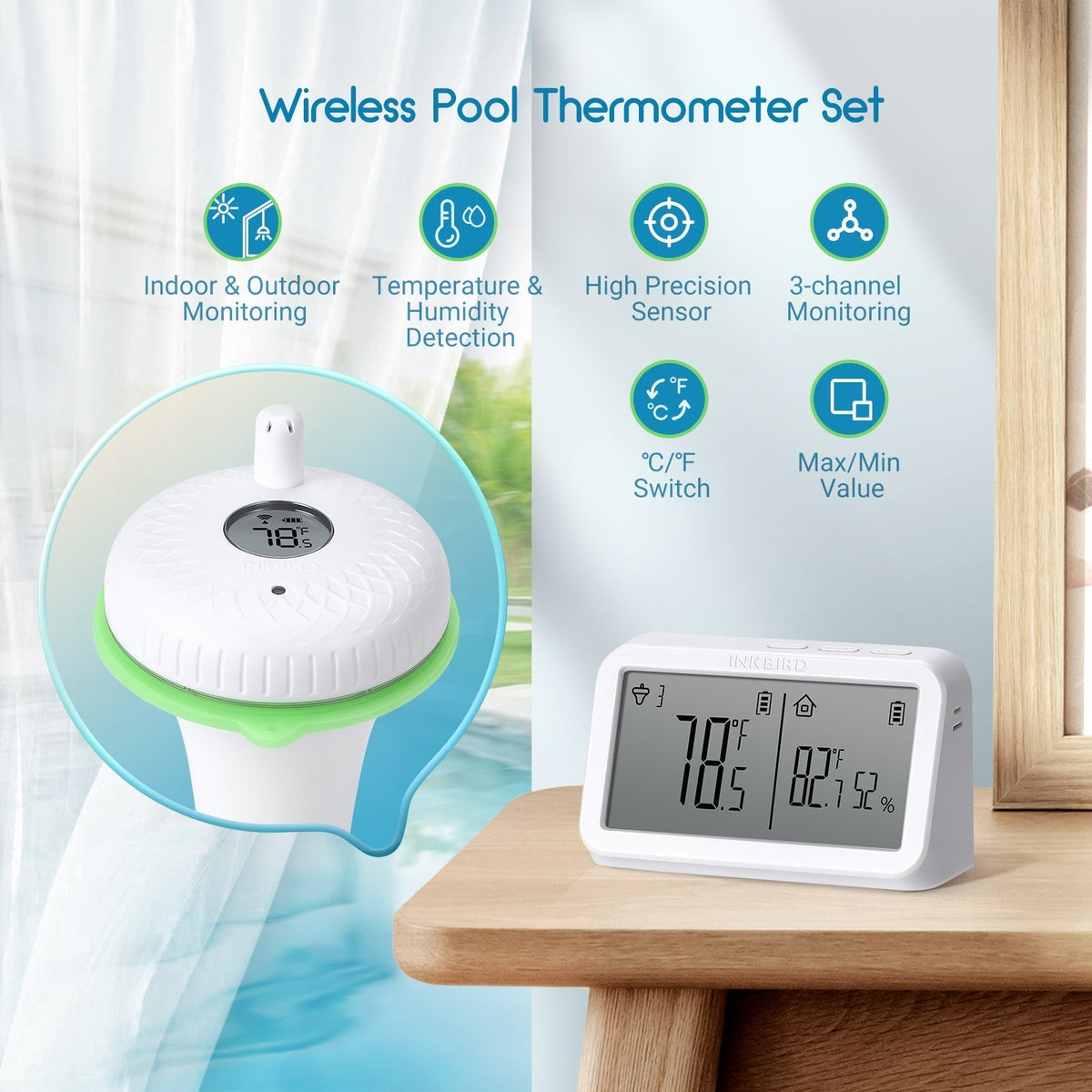 Remote Pool Thermometer Set IBS - P02R - INKBIRD