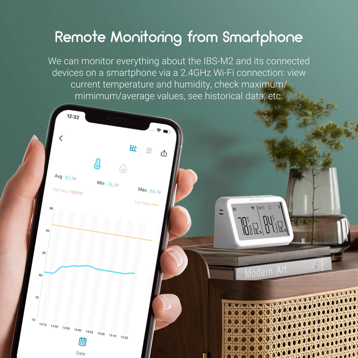 Wi - Fi Gateway w/ Temperature & Humidity Sensor IBS - M2 - INKBIRD