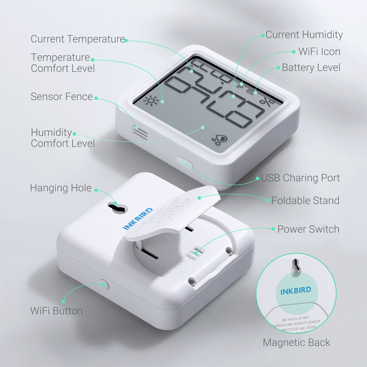 WiFi Hygrometer Thermometer IBS - TH3 WIFI PLUS - INKBIRD