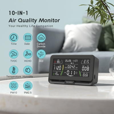 Wireless 10 - in - 1 Air Quality Monitor IAQM - 129 - W - INKBIRD