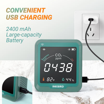 Wireless 3 - in - 1 CO2 Detector INK - CO2W - INKBIRD